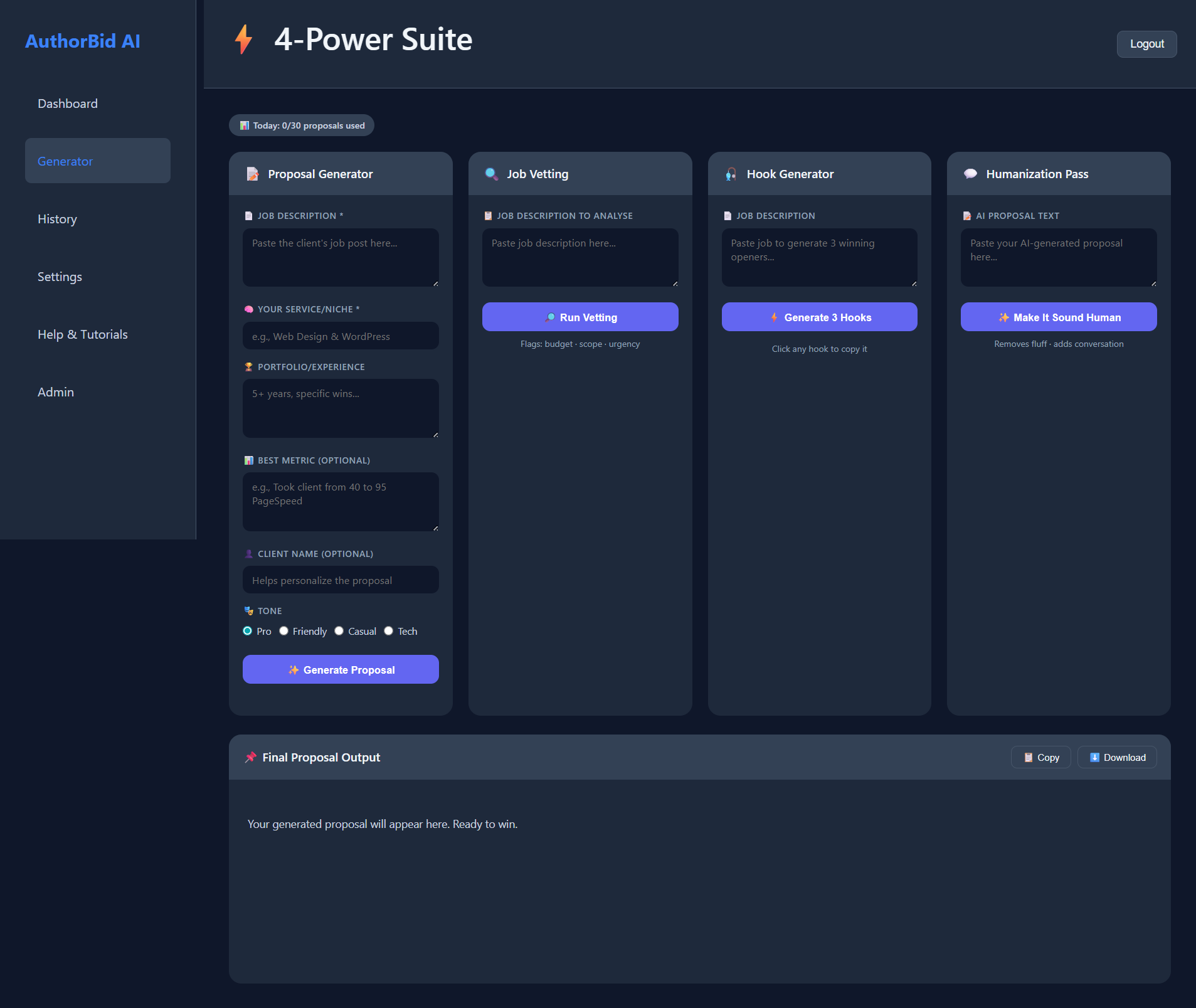 AuthorBid AI Proposal Generator